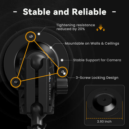 Oripik Adjustable Camera & Solar Panel Mount – 360° Dual Ball Joint