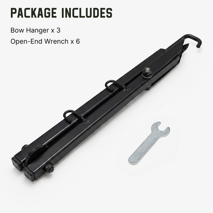 Package contents for the three-pack screw-in bow hanger