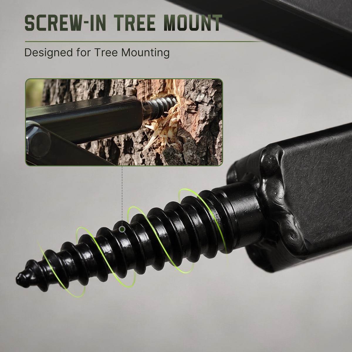 Threaded screw tip of the tree bow hanger