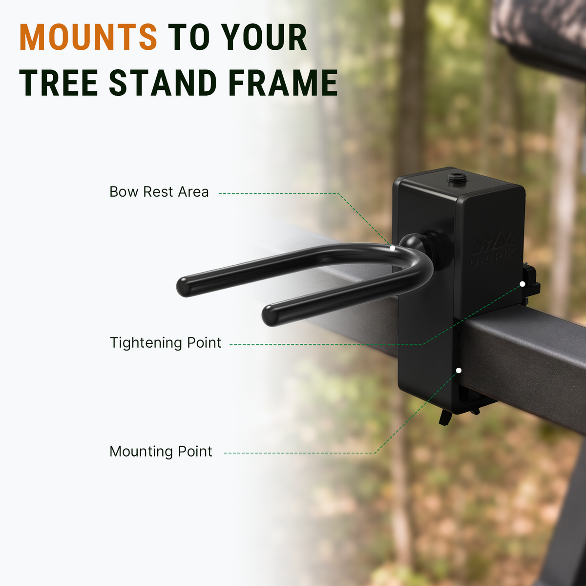 Bow holder clamped to a compatible tree stand frame