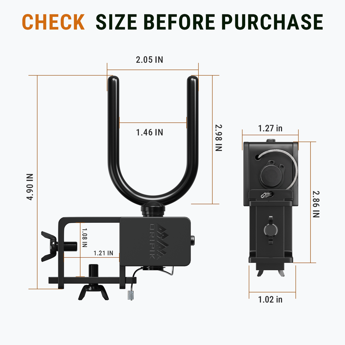 Clamp-on tree stand bow holder dimensions