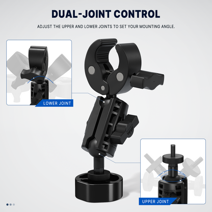 Dual-joint adjustment on ORIPIK Starlink Mini clamp mount