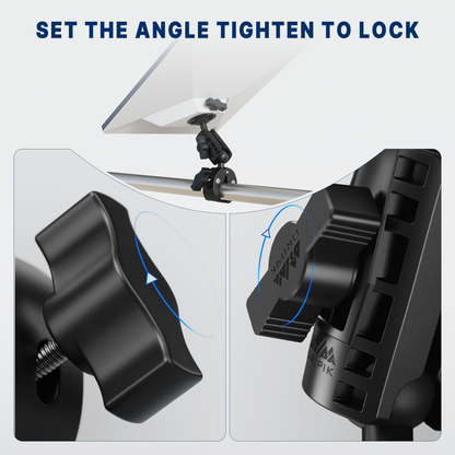Adjustment knob used to lock the clamp mount angle