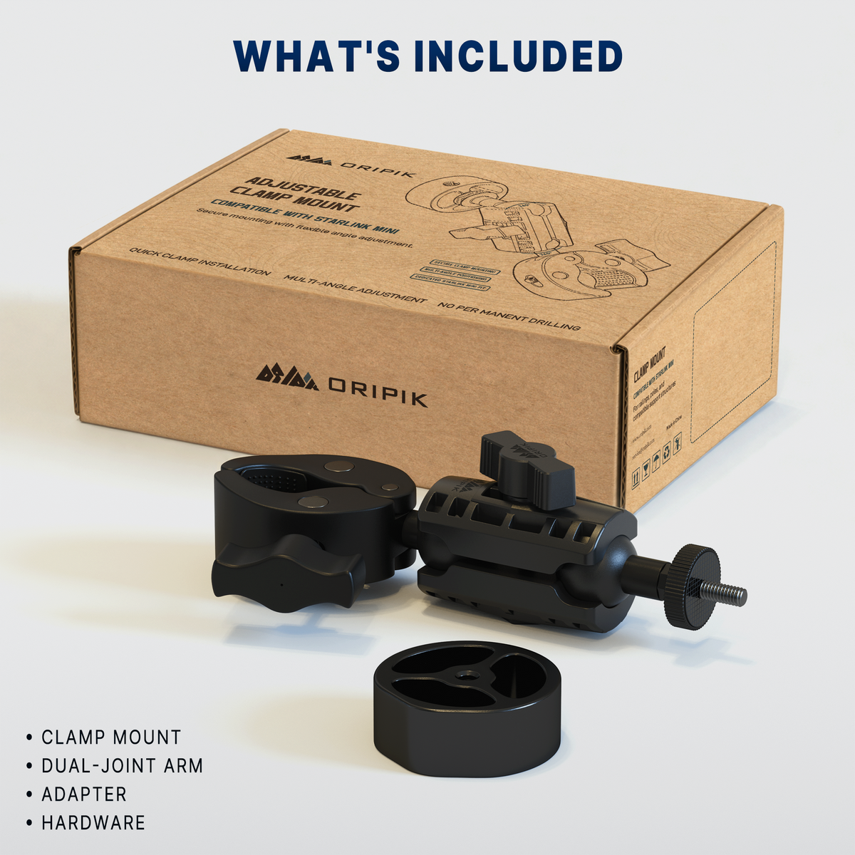 Starlink Mini clamp mount, adapter and hardware included