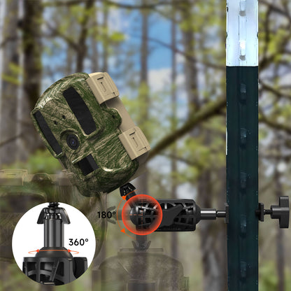 ORIPIK mount camera angle adjustment demonstration on a T-post